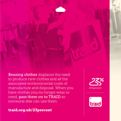 25 september: ☎️❤️ Calling all fellow Londoners! @traid - a UK clothes reuse charity - revealed in their new study that 23% of London’s clothes are unworn. That’s 123 million items! 👒🤯👢
•••
🗣🆓 If you have clothes you don’t wear, TRAID offers *free* home collections picking up clothes you no longer need direct from your door, direct to the charity! Passing on our unworn clothes to TRAID also helps fund their projects to improve conditions in the supply chains making our clothes.
www.traid.org.uk/23collect
•••
Today is the 3rd anniversary of the UN Sustainable Development Goals. TRAID’s study shows 22% of Londoners throw their clothes in the bin after clearing out their closet. Passing on our clothes means supporting UN SDG 12: Responsible consumption and production. Yay! 🤲🏻🌎 #SDG12 #GlobalGoals #23percent
•••
💚 You can find out more at:
www.traid.org.uk/23percent
