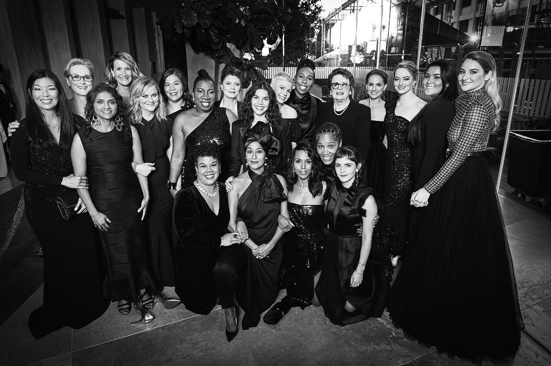 08 januari: So moving to be on the red carpet yesterday. Thank you to everyone who wore black in solidarity with us. ✊ @timesupnow #timesup

