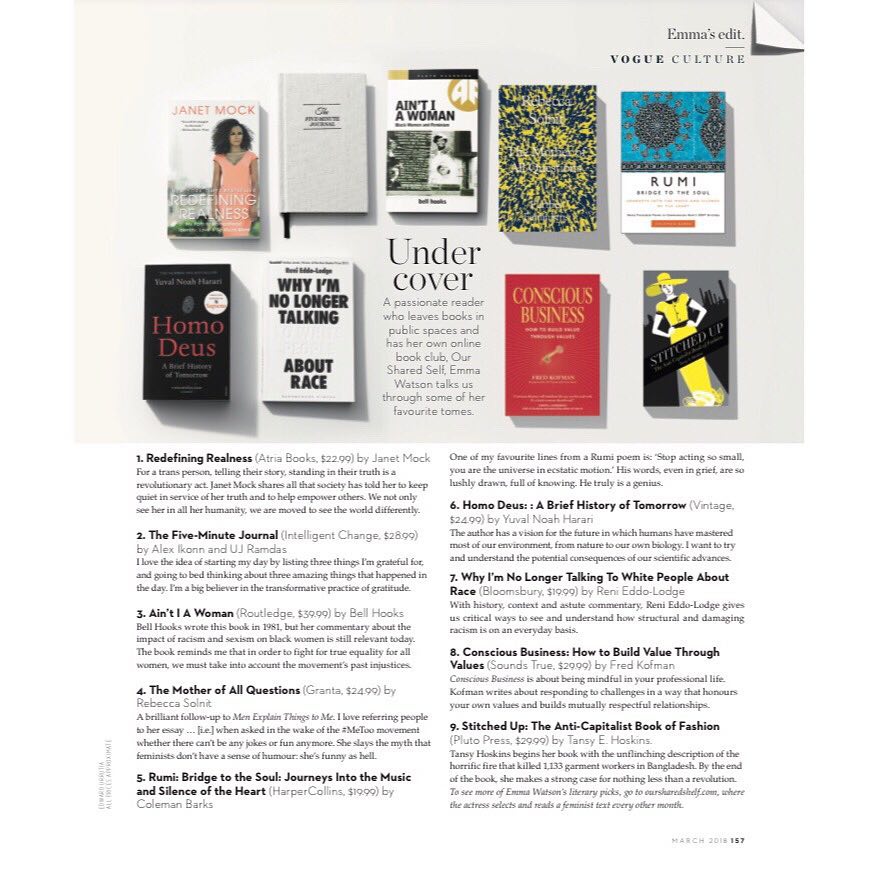 18 april: Here are just a few of the books on my bedside table.. Some will make you smile, some will make you cry, others will inspire you and encourage you to rediscover yourself. One thing is for sure though: they are all BRILLIANT ⭐️ Thank you @vogueaustralia for shining a light on my favourite reads! @oursharedshelf
