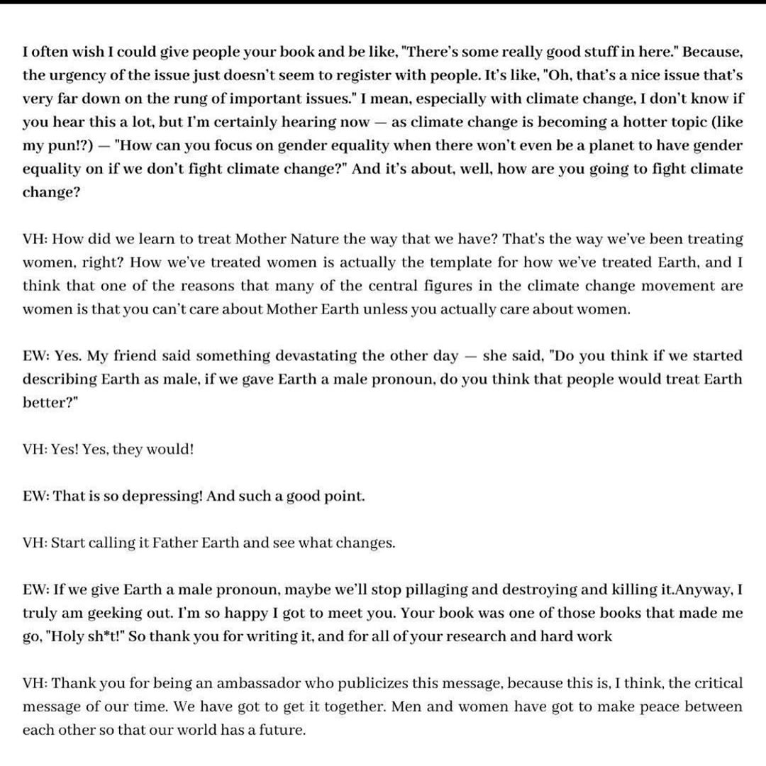 01 april: At the beginning of last month, when life for some of us hadn't yet completely shifted, I was honoured to have spoken with Dr. Valerie Hudson about her book, Sex and World Peace. We spoke about what inspired her to write her book and the realisation that how we’ve treated women is actually the template for how we’ve treated our Earth. Swipe to read the full piece. 🌍 ✌🏽 Photo by talented - @macksfilms
01 april: At the beginning of last month, when life for some of us hadn't yet completely shifted, I was honoured to have spoken with Dr. Valerie Hudson about her book, Sex and World Peace. We spoke about what inspired her to write her book and the realisation that how we’ve treated women is actually the template for how we’ve treated our Earth. Swipe to read the full piece. 🌍 ✌🏽 Photo by talented - @macksfilms