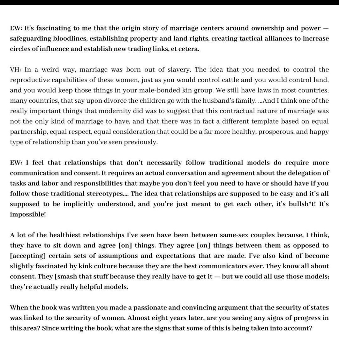 01 april: At the beginning of last month, when life for some of us hadn't yet completely shifted, I was honoured to have spoken with Dr. Valerie Hudson about her book, Sex and World Peace. We spoke about what inspired her to write her book and the realisation that how we’ve treated women is actually the template for how we’ve treated our Earth. Swipe to read the full piece. 🌍 ✌🏽 Photo by talented - @macksfilms

