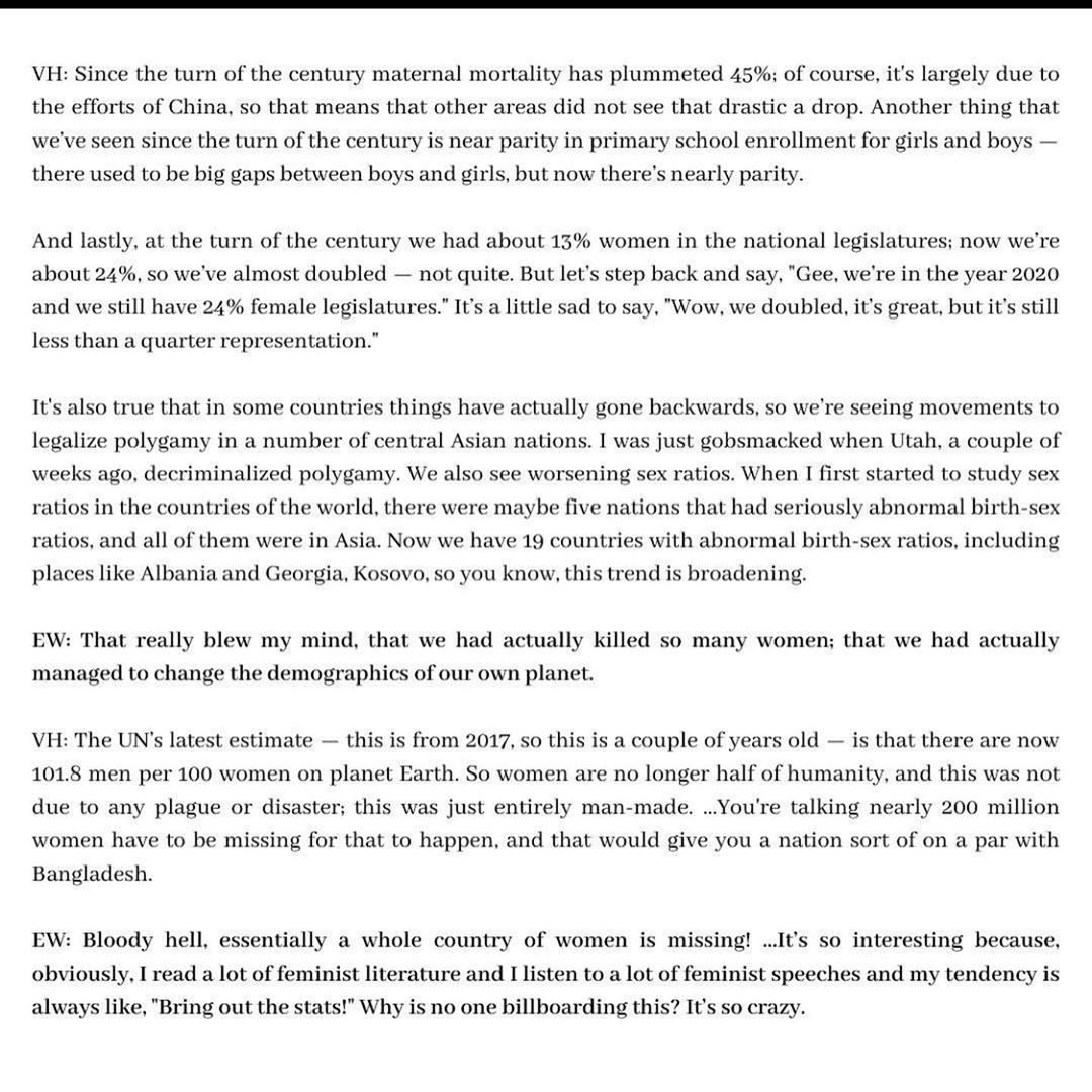 01 april: At the beginning of last month, when life for some of us hadn't yet completely shifted, I was honoured to have spoken with Dr. Valerie Hudson about her book, Sex and World Peace. We spoke about what inspired her to write her book and the realisation that how we’ve treated women is actually the template for how we’ve treated our Earth. Swipe to read the full piece. 🌍 ✌🏽 Photo by talented - @macksfilms
01 april: At the beginning of last month, when life for some of us hadn't yet completely shifted, I was honoured to have spoken with Dr. Valerie Hudson about her book, Sex and World Peace. We spoke about what inspired her to write her book and the realisation that how we’ve treated women is actually the template for how we’ve treated our Earth. Swipe to read the full piece. 🌍 ✌🏽 Photo by talented - @macksfilms