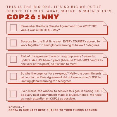 23 oktober: So, what IS COP26 ??? @cop26uk
Swipe for the breakdown. 💥

