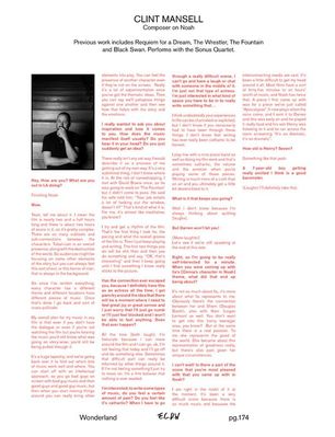 25 maart: From @wonderlandmag's #Noah section; my interview with composer @iamclintmansell (film soundtrack out now on iTunes!) 
