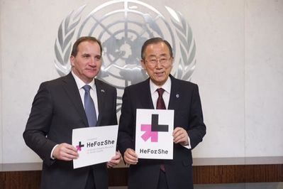 20 november: Swedish Prime Minster Löfven joining our #HeforShe campaign with @unsecgen, taking a stand for gender equality! 
