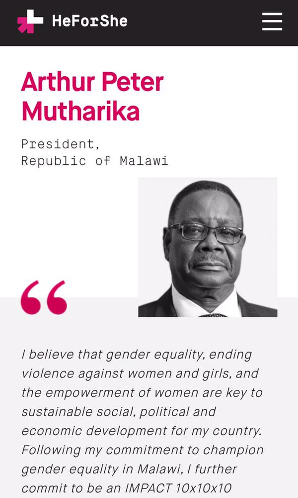 20 juli: Our IMPACT 10x10x10 champion Arthur Peter Mutharika impacting and championing CHANGE #heforshe http://thisisafrica.me/malawian-chief-annuls-300-child-marriage-send-kids-to-school/ 
