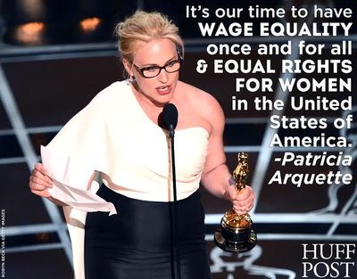 22 februari: Yes #PatriciaArquette . Yes. ♥ Love you. http://www.theguardian.com/film/2015/feb/22/patricia-arquette-oscars-speech-equal-pay-women … 
