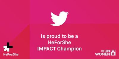 18 juni: Great to see such a massive tec company supporting @HeforShe ! Thank you for everything @twitter ! x 
